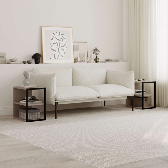 Hanah Home Echo - Juego de 2 mesas auxiliares Moca claro
